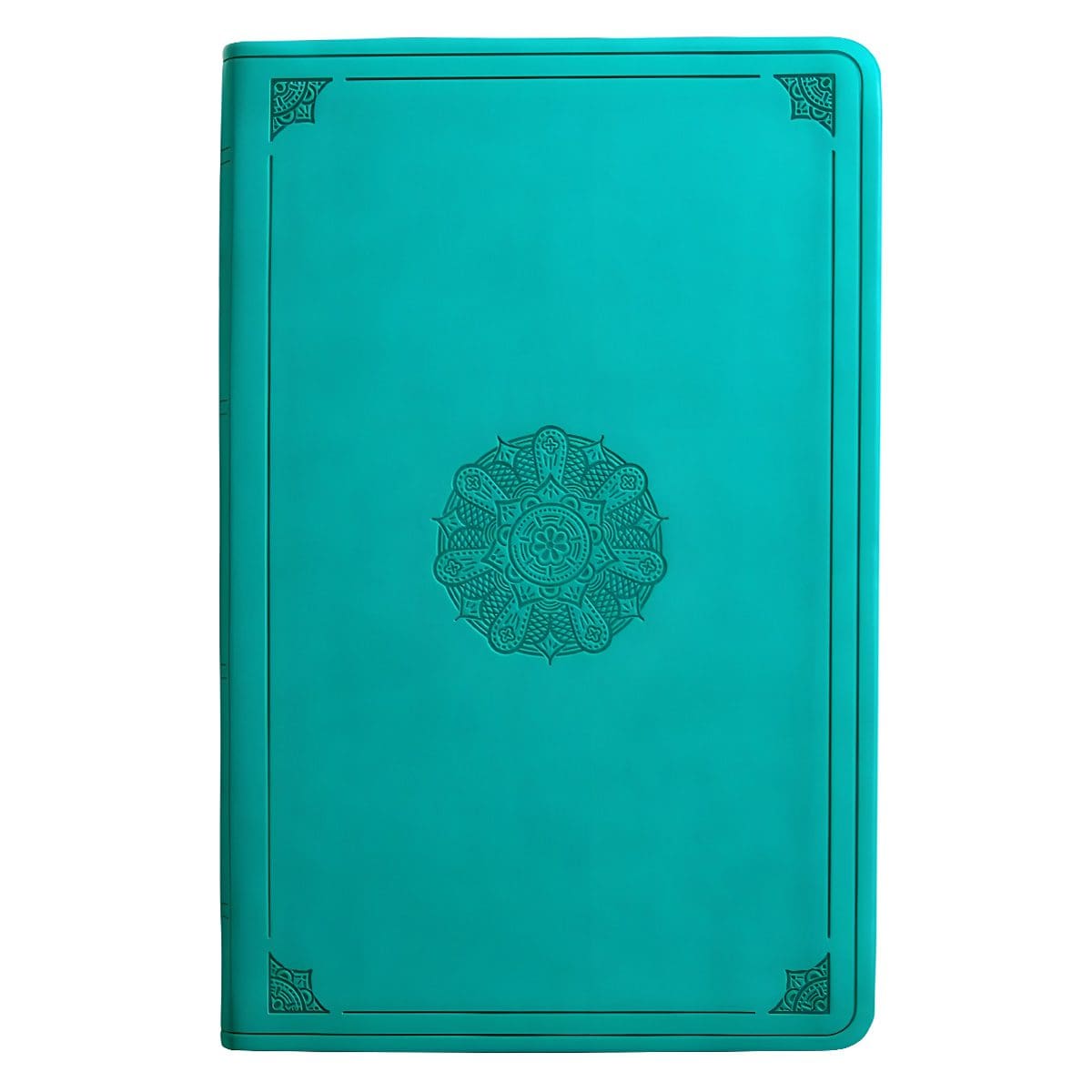 9781433562167_front ESV Turquoise Emblem Design Imitation Leather Value Thinline Bible Large Print - Image 1