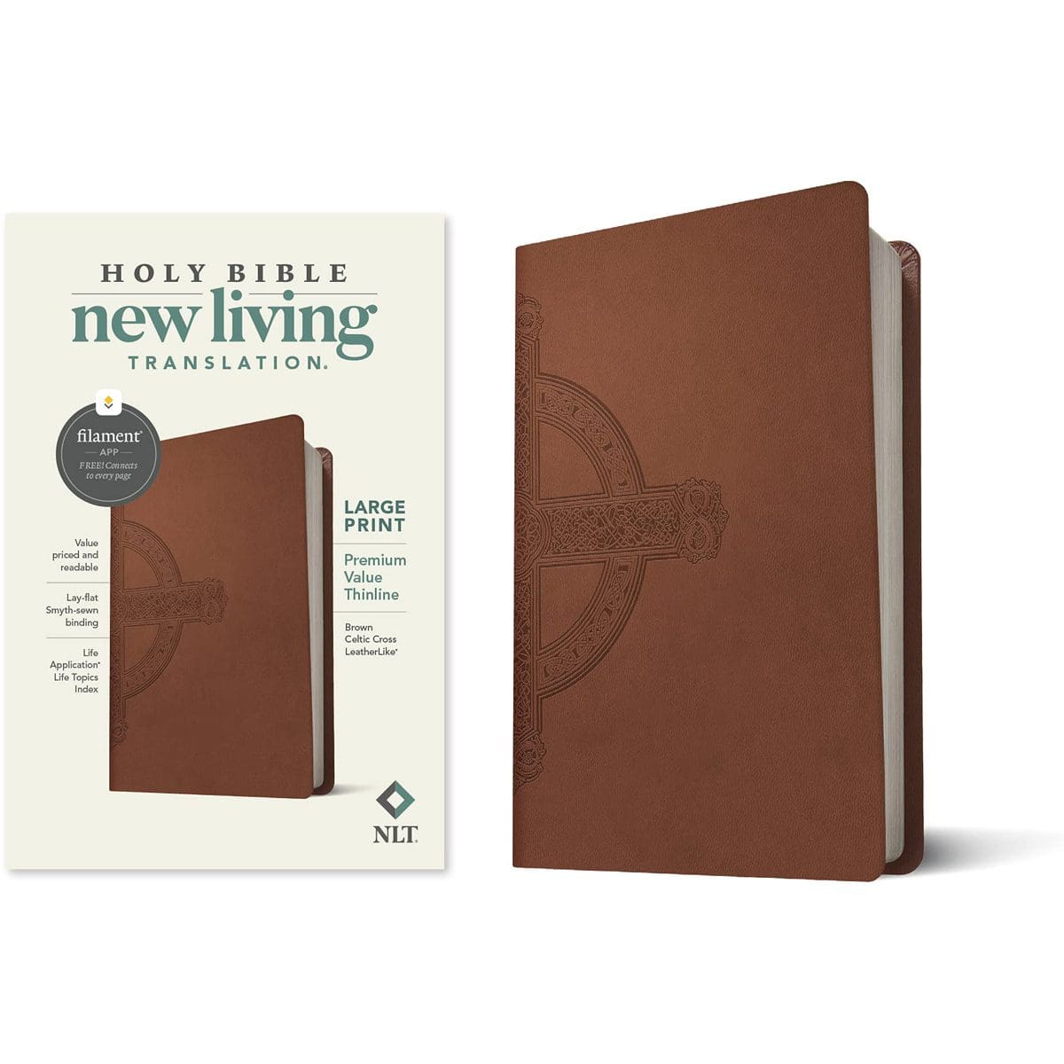 9781496458087_feature2 NLT Filament Premium Value Thinline Bible, Filament Enabled, Large Print, Brown Cross (Imitation Leather) - Image 3
