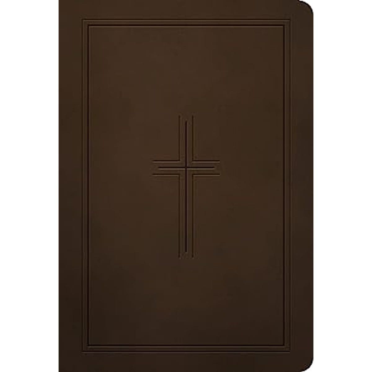 9781496479303_front NLT Dark Brown Framed Cross Imitation Leather Premium Value Filament Compact Bible - Image 1