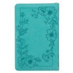 KJV Teal Floral Faux Leather Flexcover Deluxe Gift Bible With Zip - Image 2