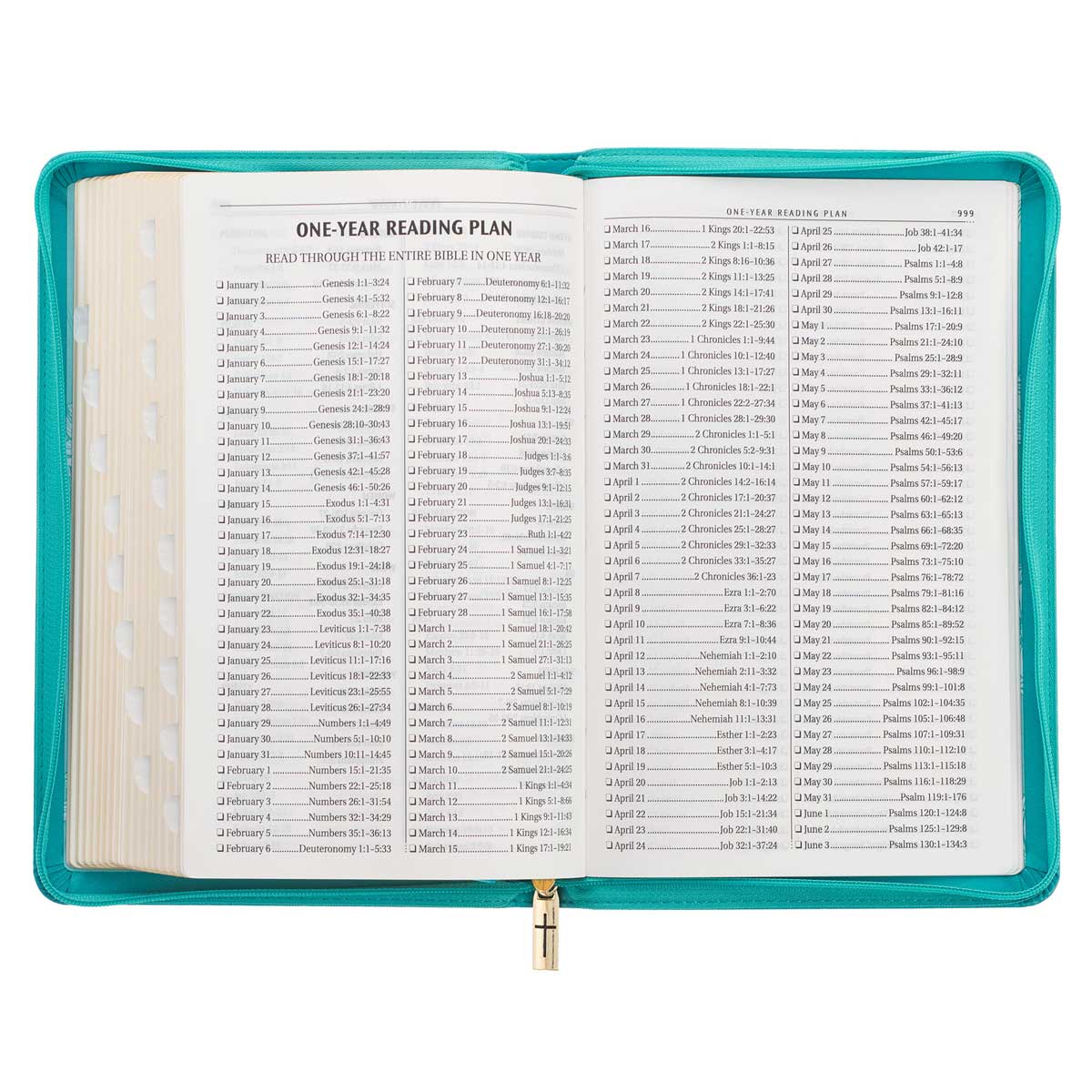 9781639522408_feature5 KJV Teal Floral Faux Leather Flexcover Deluxe Gift Bible With Zip - Image 7