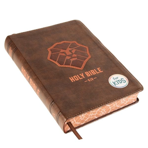KJV Brown Lion Faux Leather Flexcover Kids Bible Large Print - Image 4