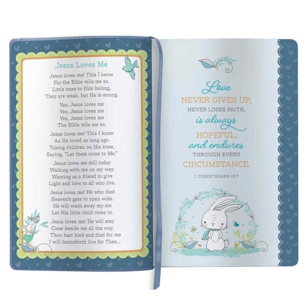 NLT Blue Elephant Flexcover Faux Leather Baby Bible for Boys - Image 4