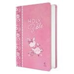 NLT Pink Deer Flexcover Faux Leather Baby Bible for Girls - Image 2