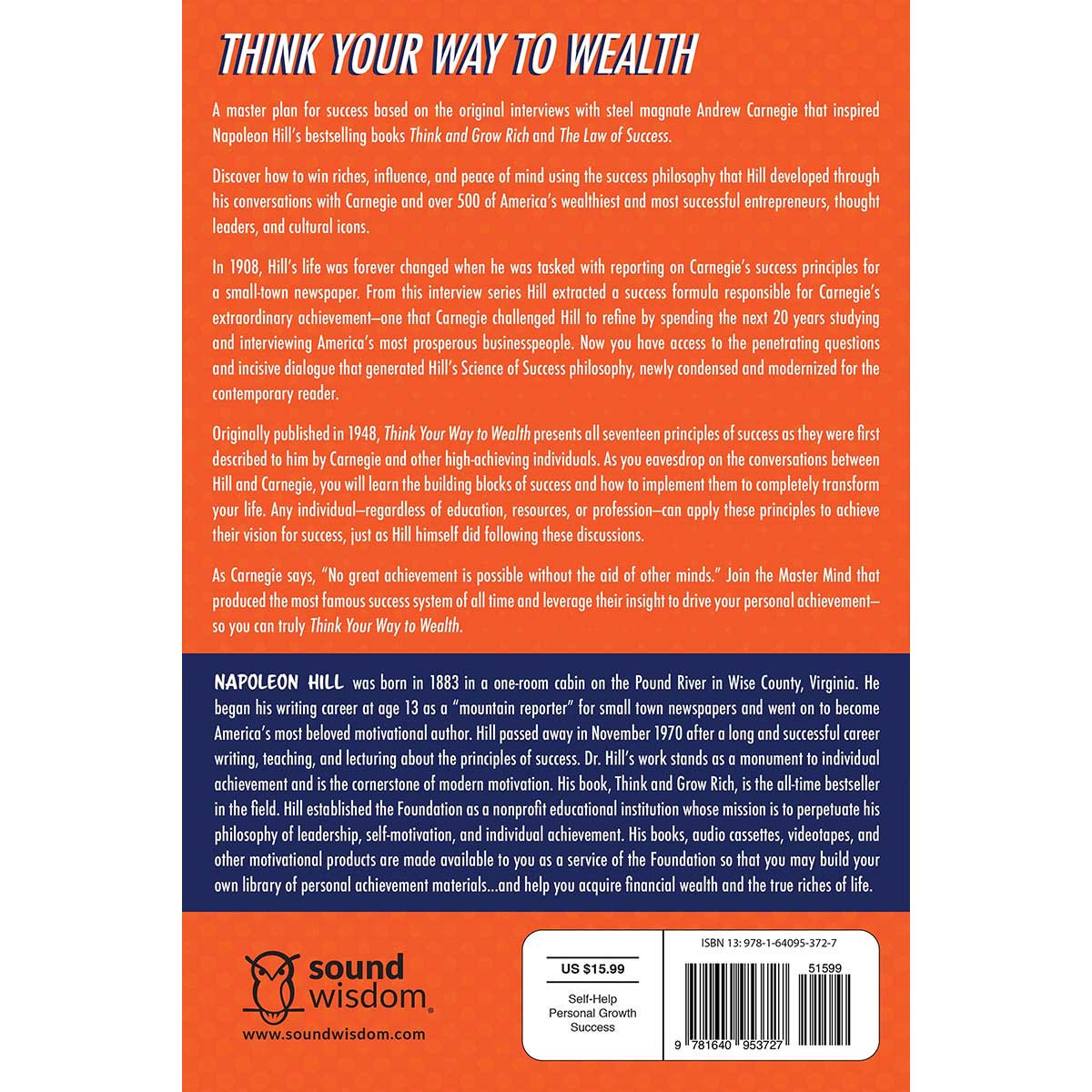 9781640953727_back Think Your Way To Wealth (Paperback) - Image 2