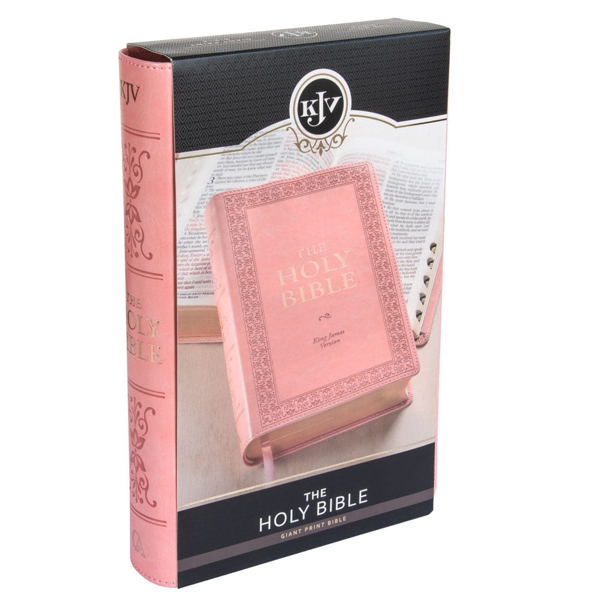9781642725735_feature1 KJV Pink Faux Leather Bible Giant Print - Image 3