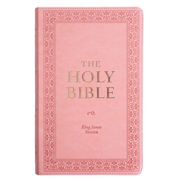 KJV Pink Faux Leather Bible Giant Print - Image 1