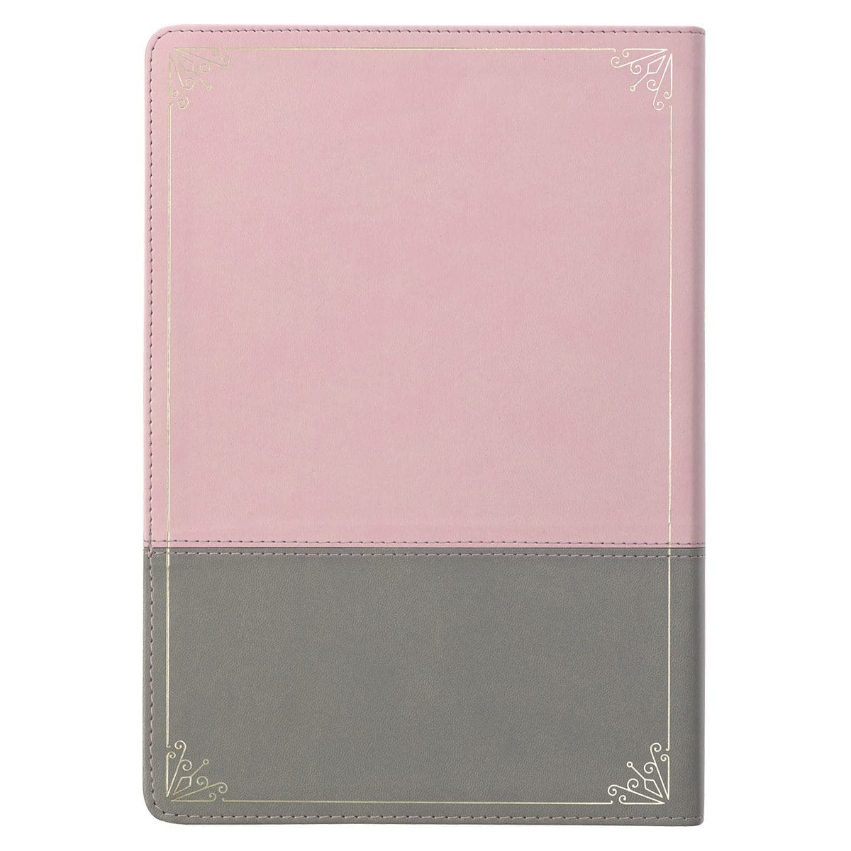 9781642728415_back KJV Pink And Grey Faux Leather Bible Super Giant Print - Image 2