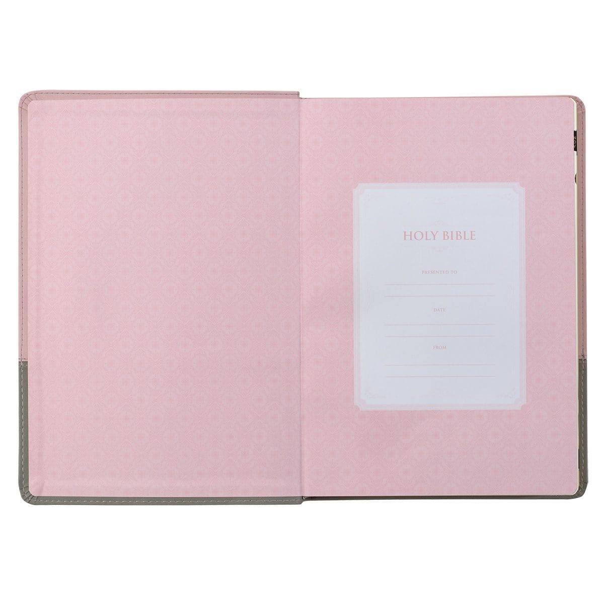 9781642728415_feature2 KJV Pink And Grey Faux Leather Bible Super Giant Print - Image 4