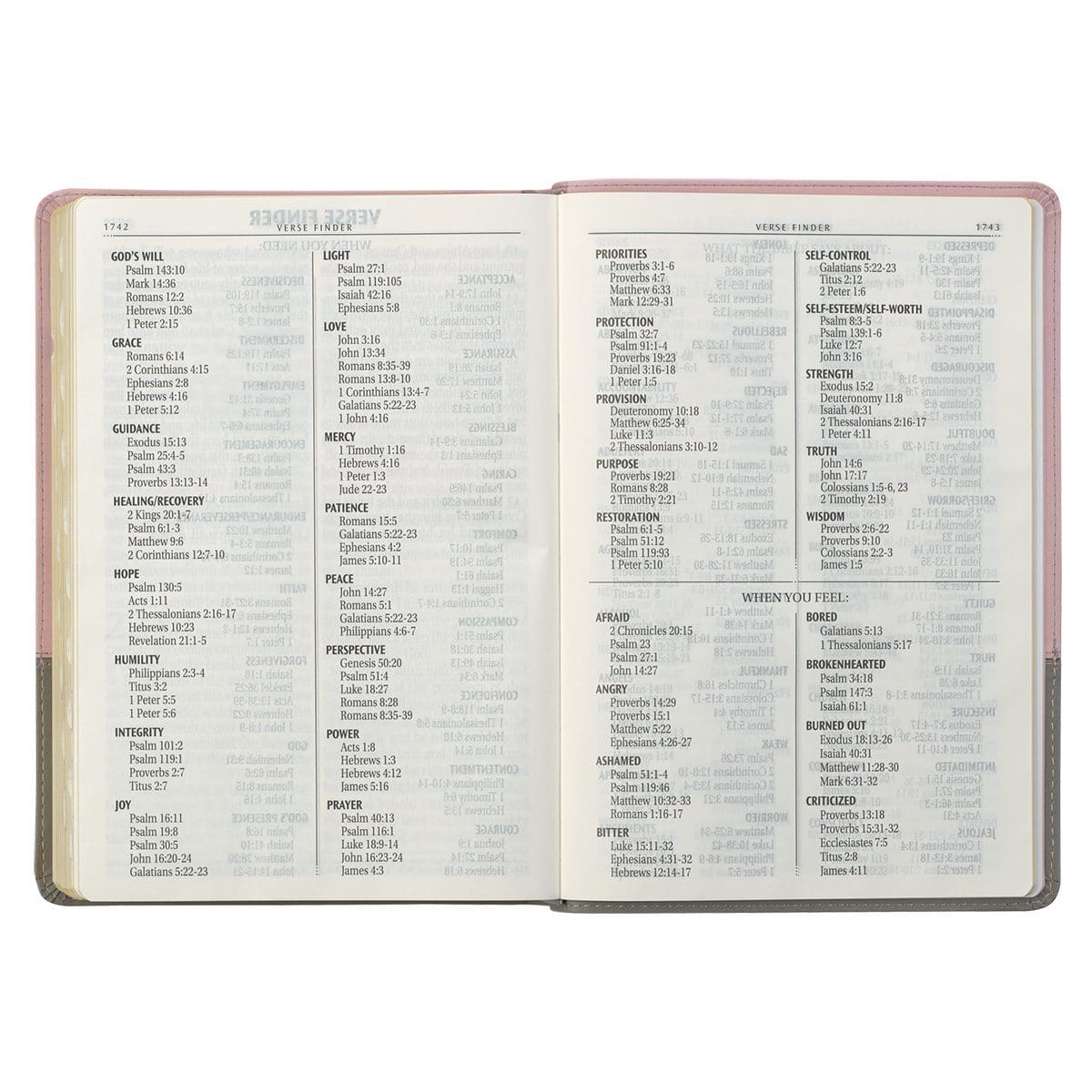 9781642728415_feature4 KJV Pink And Grey Faux Leather Bible Super Giant Print - Image 6