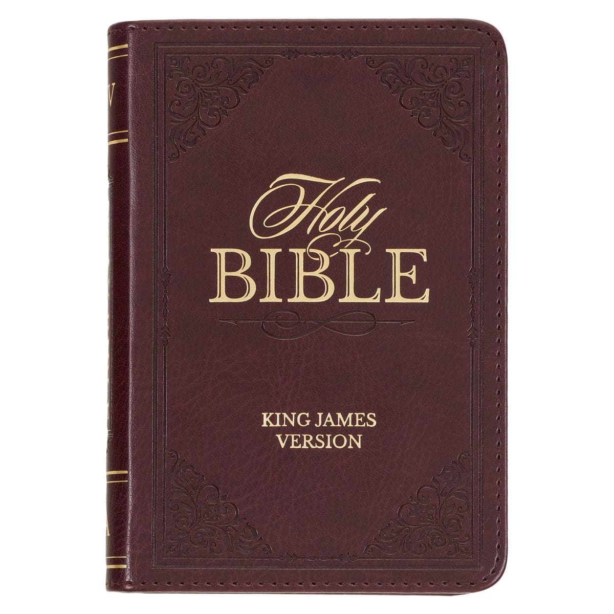 9781642729184_front KJV Burgundy Faux Leather Mini Pocket Bible - Image 1