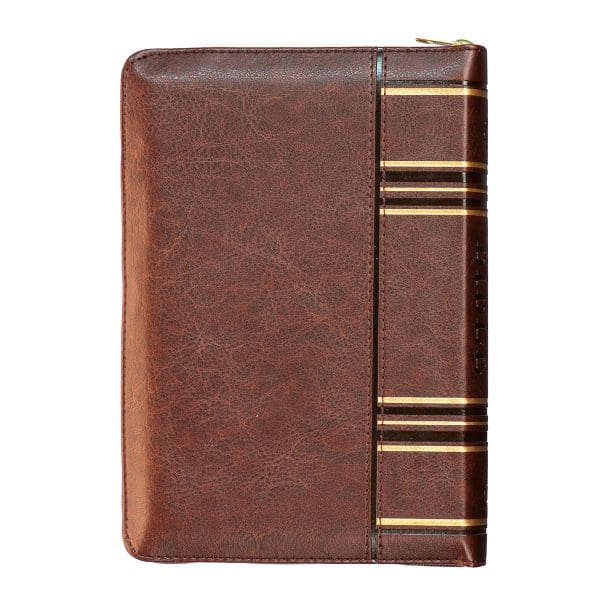 ESV Dark Brown Faux Leather Compact Bible With Zip - Image 2