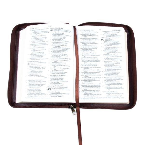 ESV Dark Brown Faux Leather Compact Bible With Zip - Image 6