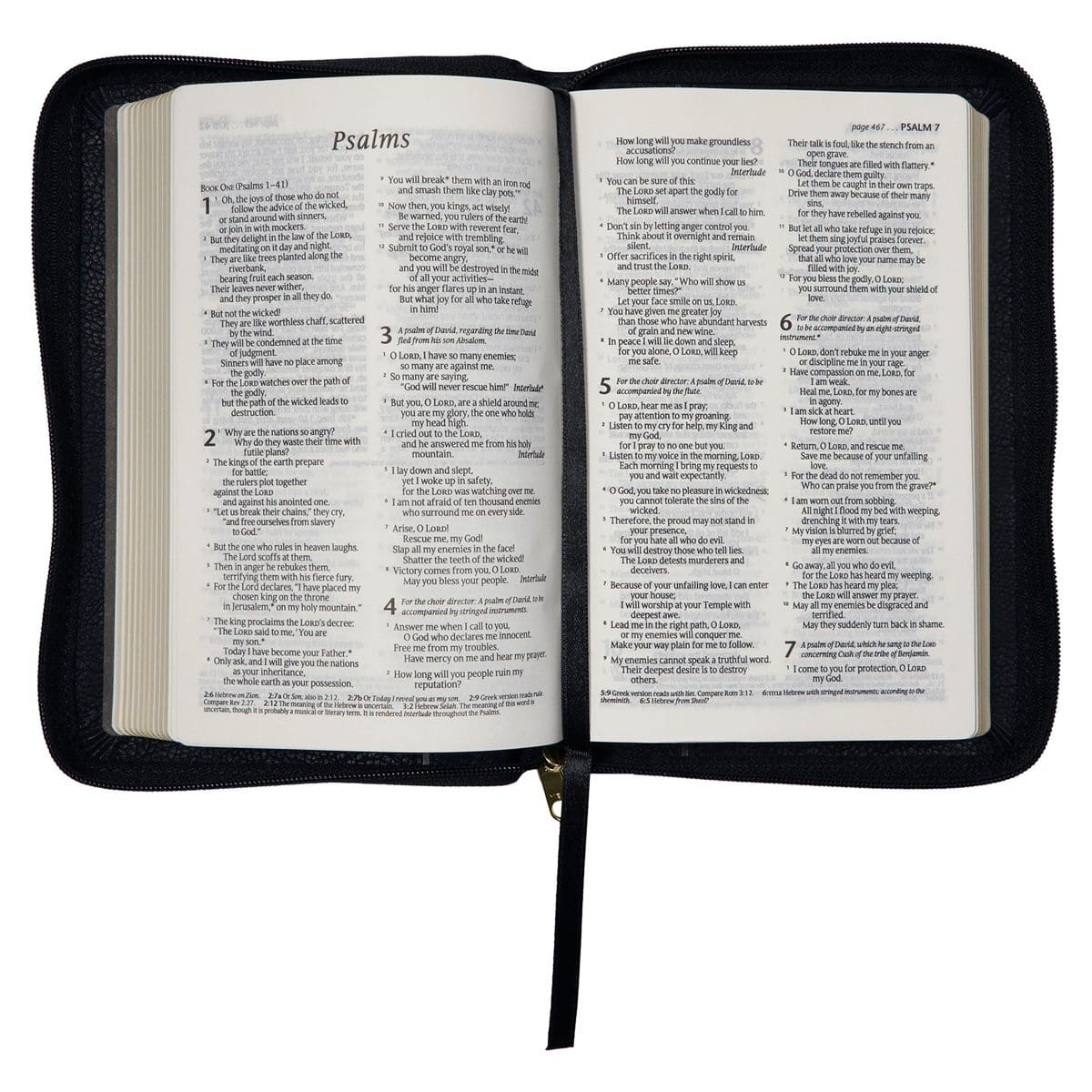 9781776370320_feature4 NLT Black Faux Leather Flexcover Compact Bible With Zip - Image 6
