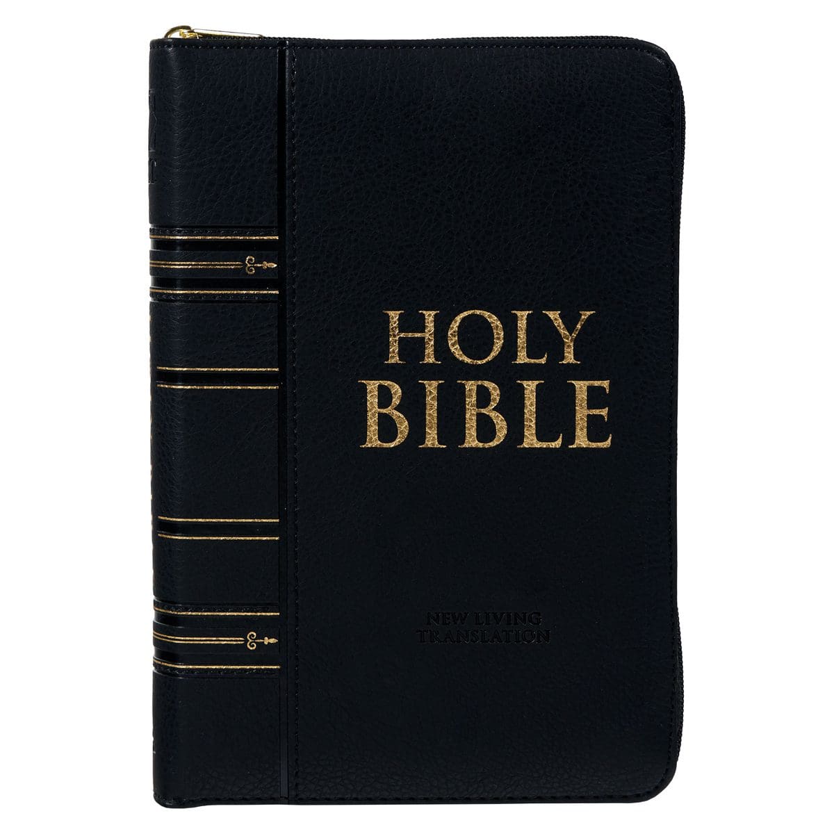 9781776370320_front NLT Black Faux Leather Flexcover Compact Bible With Zip - Image 1