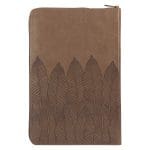 NLT Brown Leaves Faux Leather Flexcover Standard Bible Thumb Indexed With Zip - Image 2