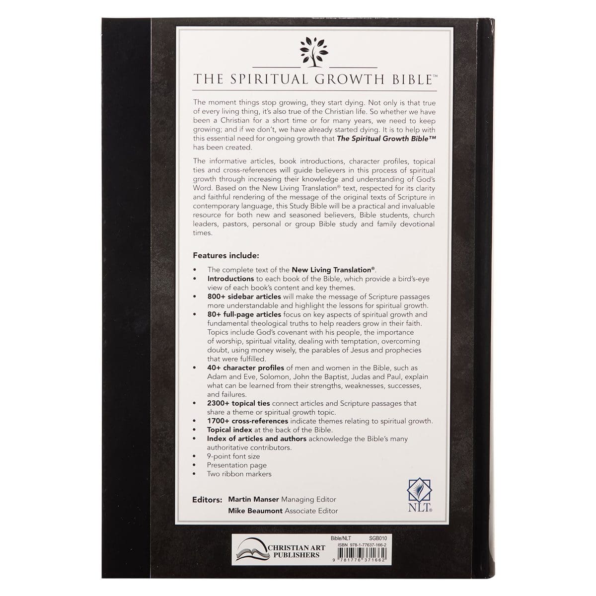 9781776371662_back NLT The Spiritual Growth Bible Black Hardcover - Image 2