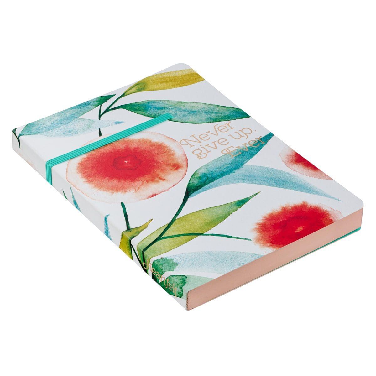 9781955894050_feature1 Never Give Up Ever Orange Blossoms Paperback Journal with Elastic Closure - Image 3