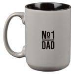 Strong and Courageous No 1 Dad Grey Ceramic Mug - Image 4