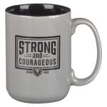 Strong and Courageous No 1 Dad Grey Ceramic Mug - Image 3