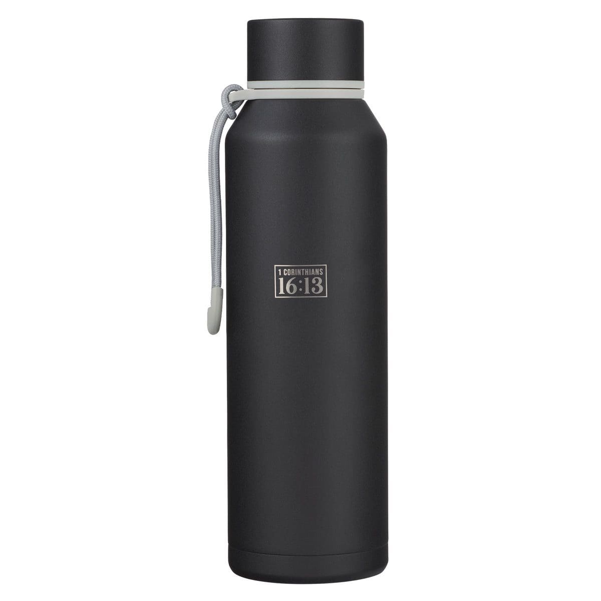 1220000326866_back Stand Firm Black Stainless Steel Water Bottle - Image 1