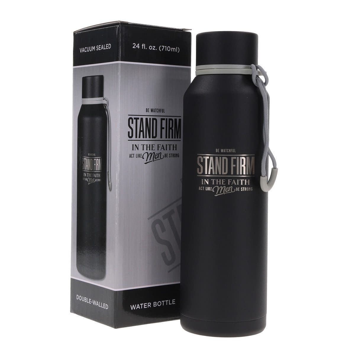 1220000326866_feature2 Stand Firm Black Stainless Steel Water Bottle - Image 2