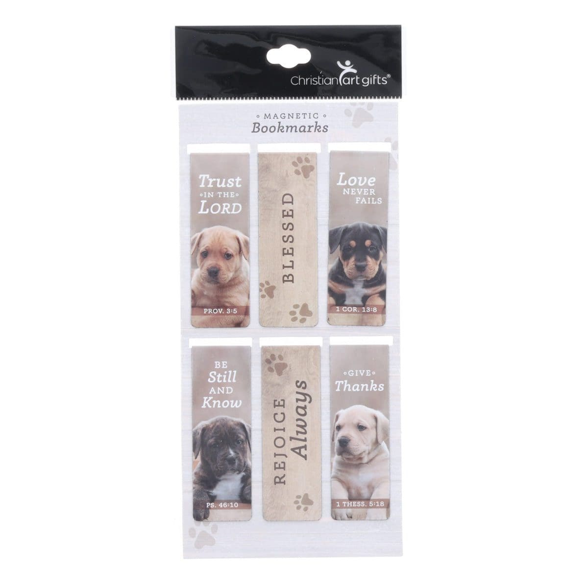 1220000327108_front Puppies Six-Piece Magnetic Bookmark Set - Image 1