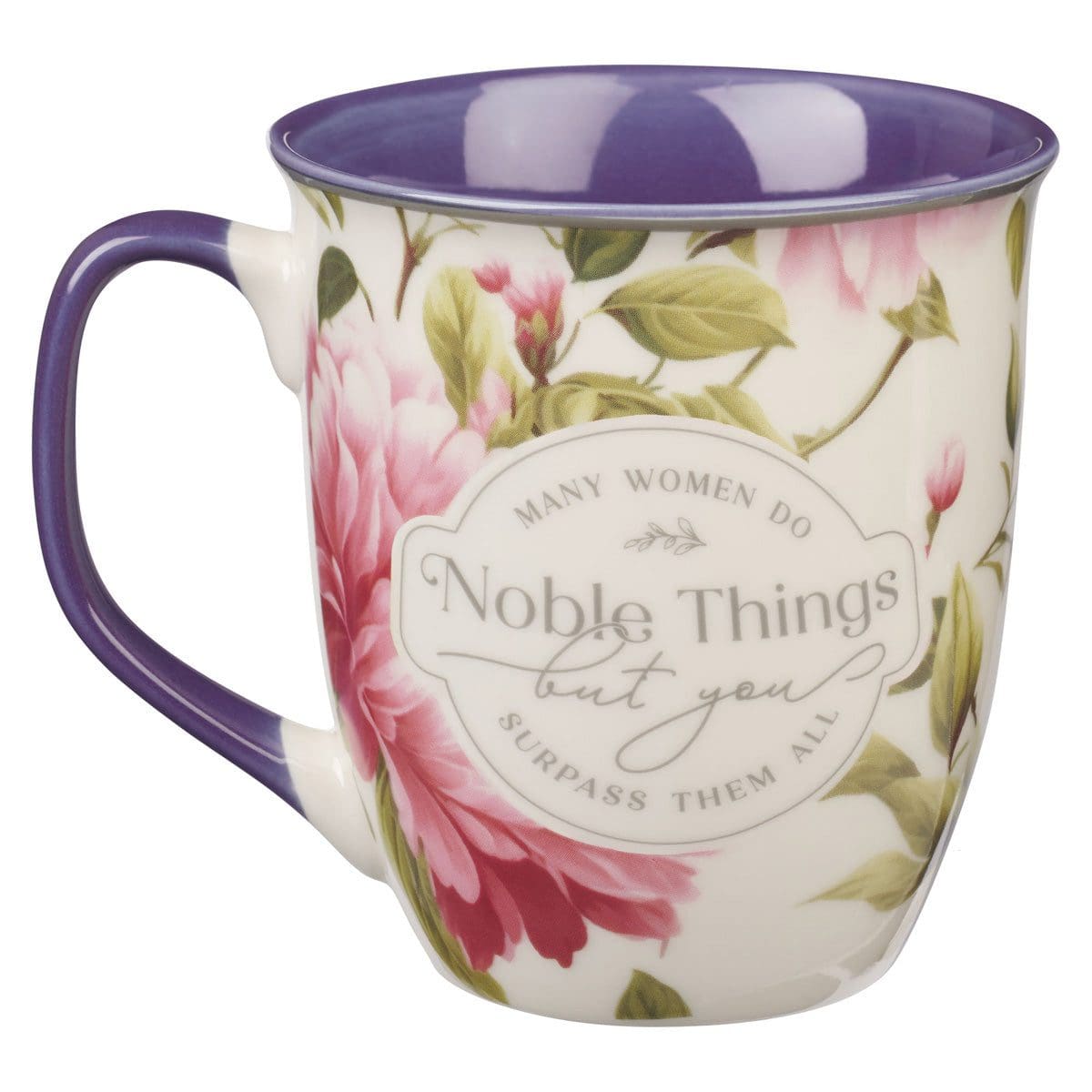 1220000327504_back Many Women Do Noble Things But You Surpass Them All Ceramic Mug with Blue Interior - Image 2