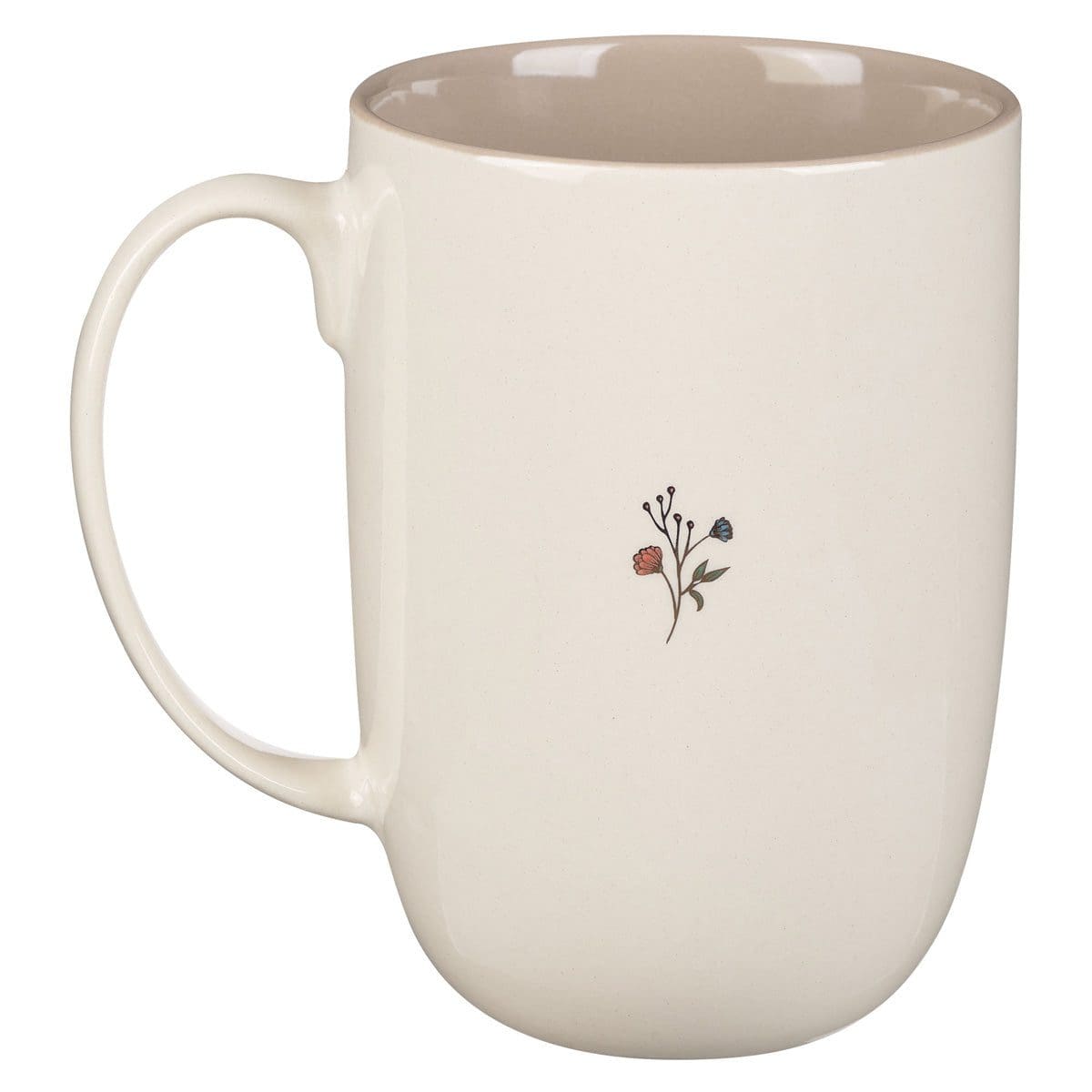 1220000327559_back He Has Made Everything Beautiful in Its Time Cream Ceramic Mug with Brown Interior - Image 2