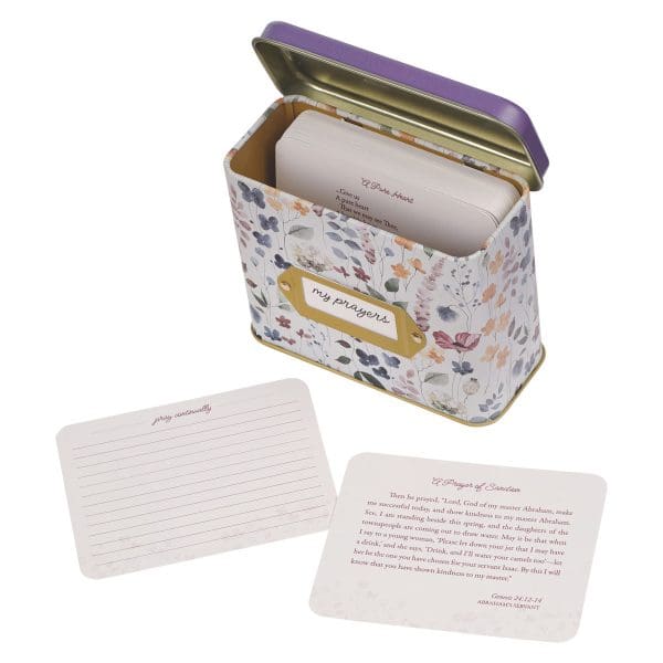 My Prayers Multi Floral Promise Cards in Tin - Image 2