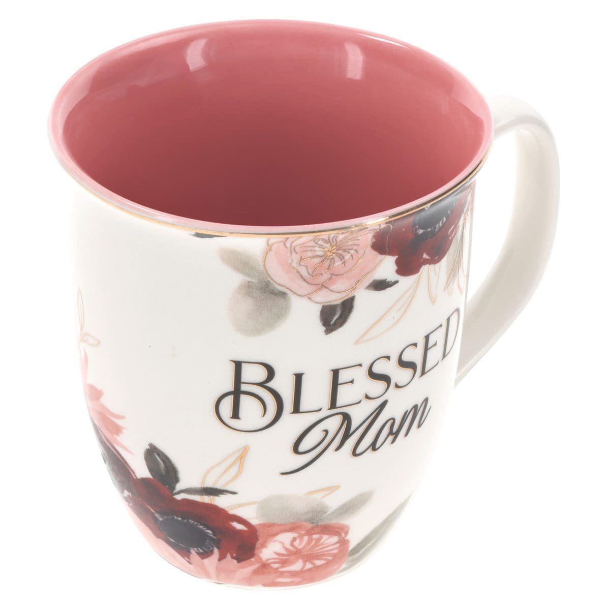 1220000370821_feature1_7f3853bd-f0c0-4463-963a-7b1479655581 Blessed Mom Pink Floral Ceramic Mug with Pink Interior - Image 3