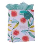 Courage Dear Heart Orange Blossoms Medium Gift Bag with Gift Tag - Image 8