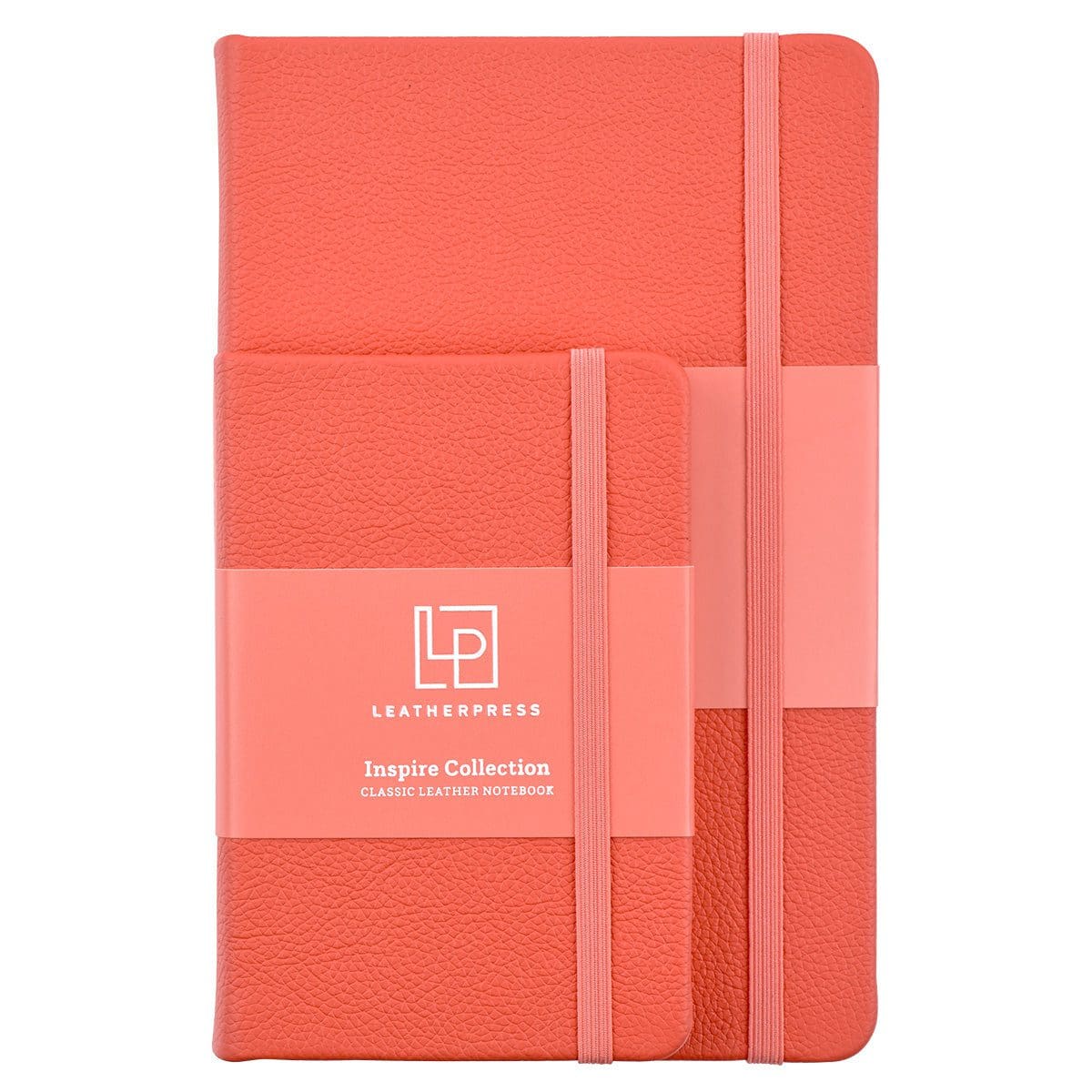 1230000122115_feature5 Leatherpress Coral Red Genuine African Leather Notebook - Image 12