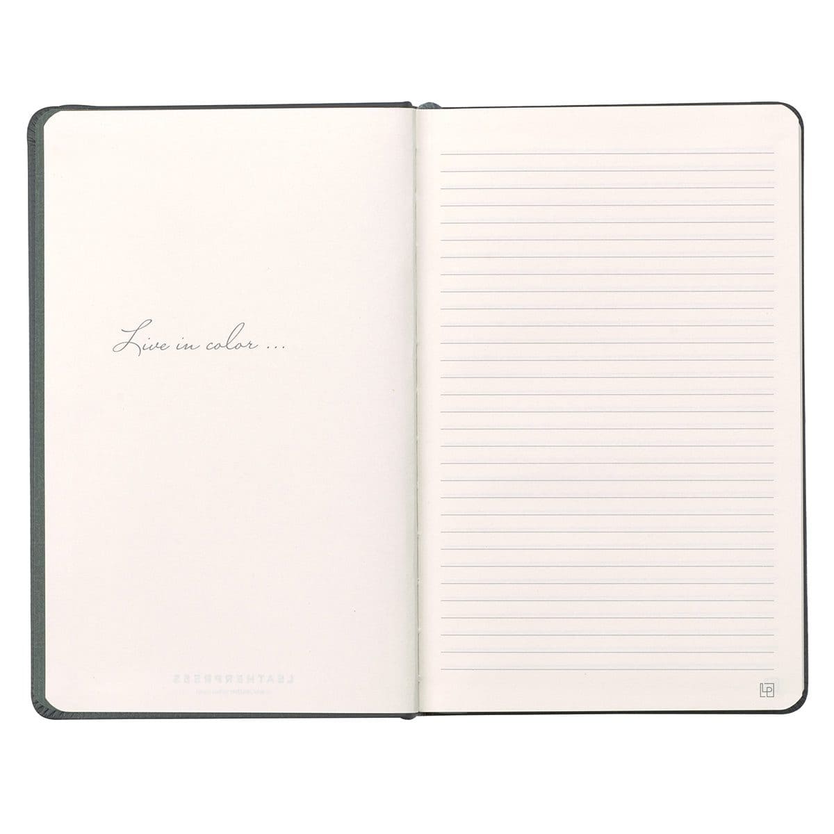 1230000122122_feature2 Leatherpress Twilight Grey Genuine African Leather Notebook - Image 7