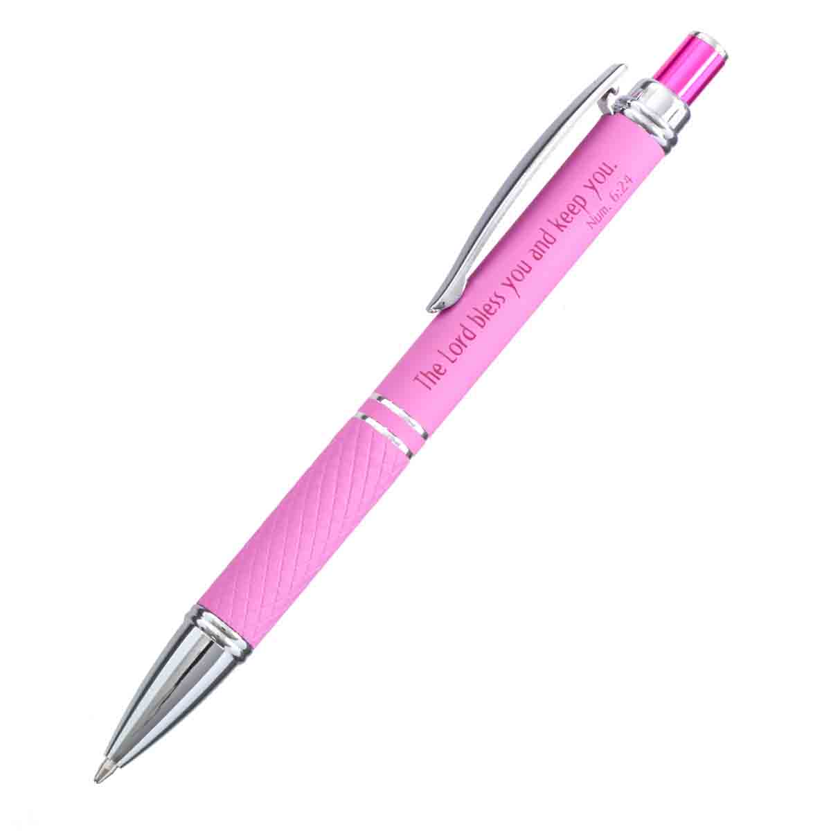 6006937142138_feature2 Numbers 6:24 The Lord Bless You Pink (Metal Pen In Tube) - Image 3