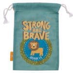 Strong And Brave Small Cotton Drawstring Bag - Joshua 1:9 - Image 3