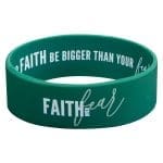 Faith Over Fear Green Silicone Wristband - Image 2