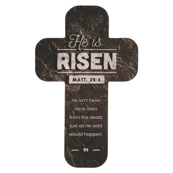 He Is Risen Black Cross Bookmark Set Of 6 - Matthew 28:6 - Image 3