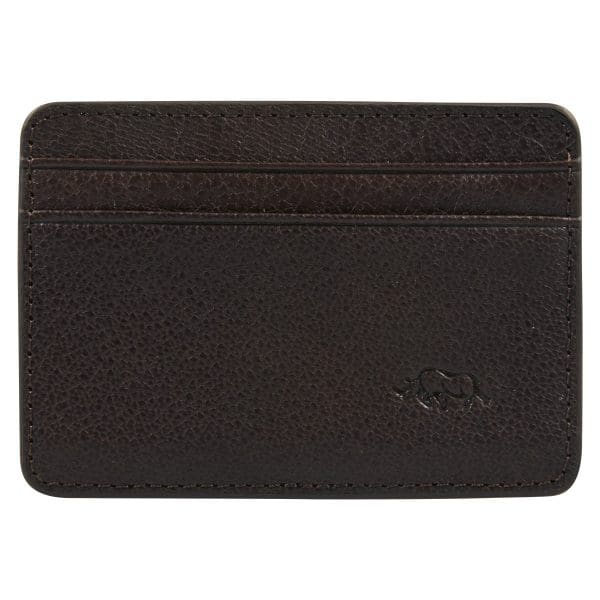 Genuine African Leather Dark Brown Card And ID Holder - Image 1