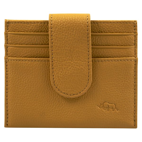 Genuine African Leather Yellow Wallet With Clip Closure - Image 6