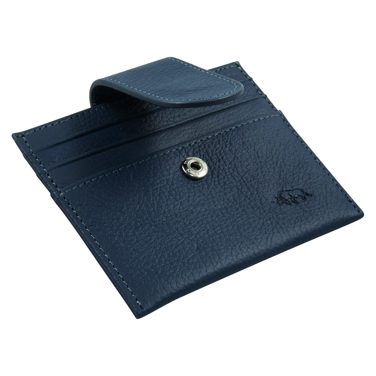 6006937162198_feature2 Genuine African Leather Blue Wallet With Clip Closure - Image 8