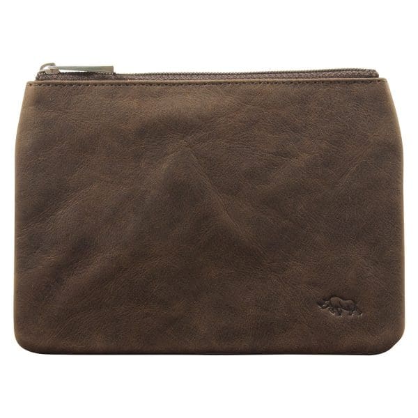 Genuine African Leather Medium Dark Brown Coin Purse - Image 5