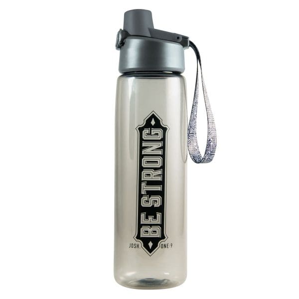 Be Strong Black Plastic Water Bottle - Joshua 1:9 - Image 4