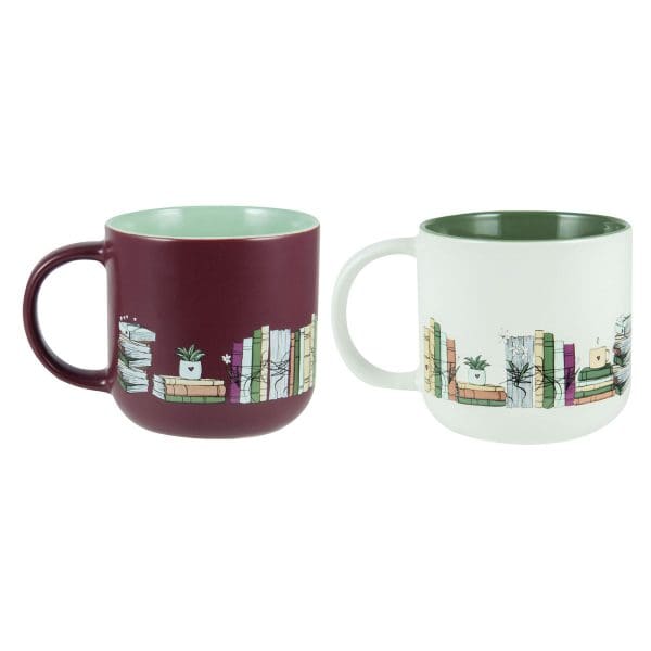 I Love Books Two Piece Ceramic Mug Set - Image 4