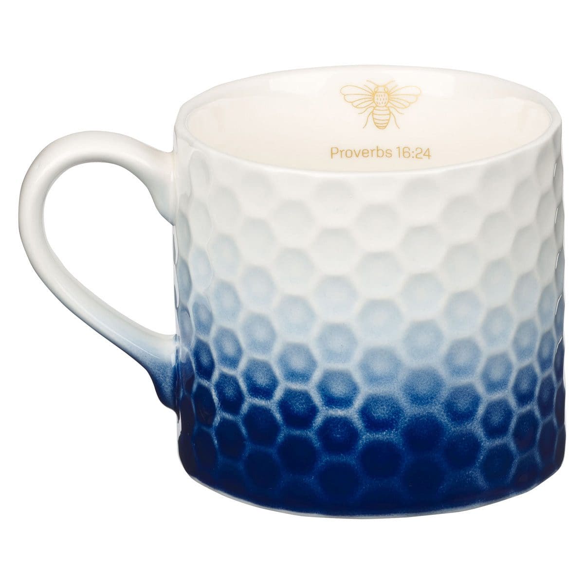 6006937164307_back Be Kind Always White & Blue Ceramic Mug - Proverbs 16:24 - Image 5