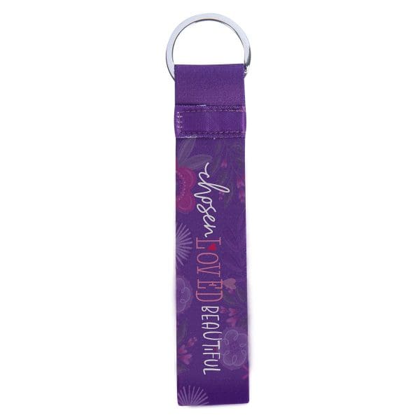 Chosen, Loved, Beautiful Neoprene Wristlet Key Ring - Image 4