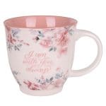 I Am with You Always Ceramic Mug with Pink Interior - Image 4
