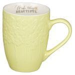 Make Today Beautiful Yellow Ceramic Mug - Image 4