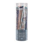 Floral Blue and Peach Tub of 50 Pencils - Image 6