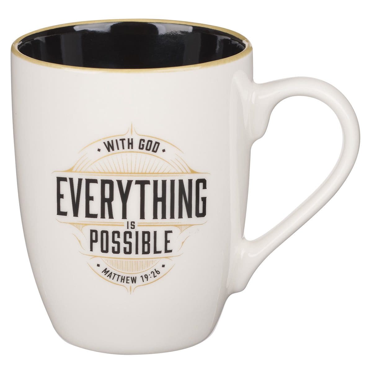 6006937169586_front With God Everything Is Possible Ceramic Mug with Black Interior - Image 1